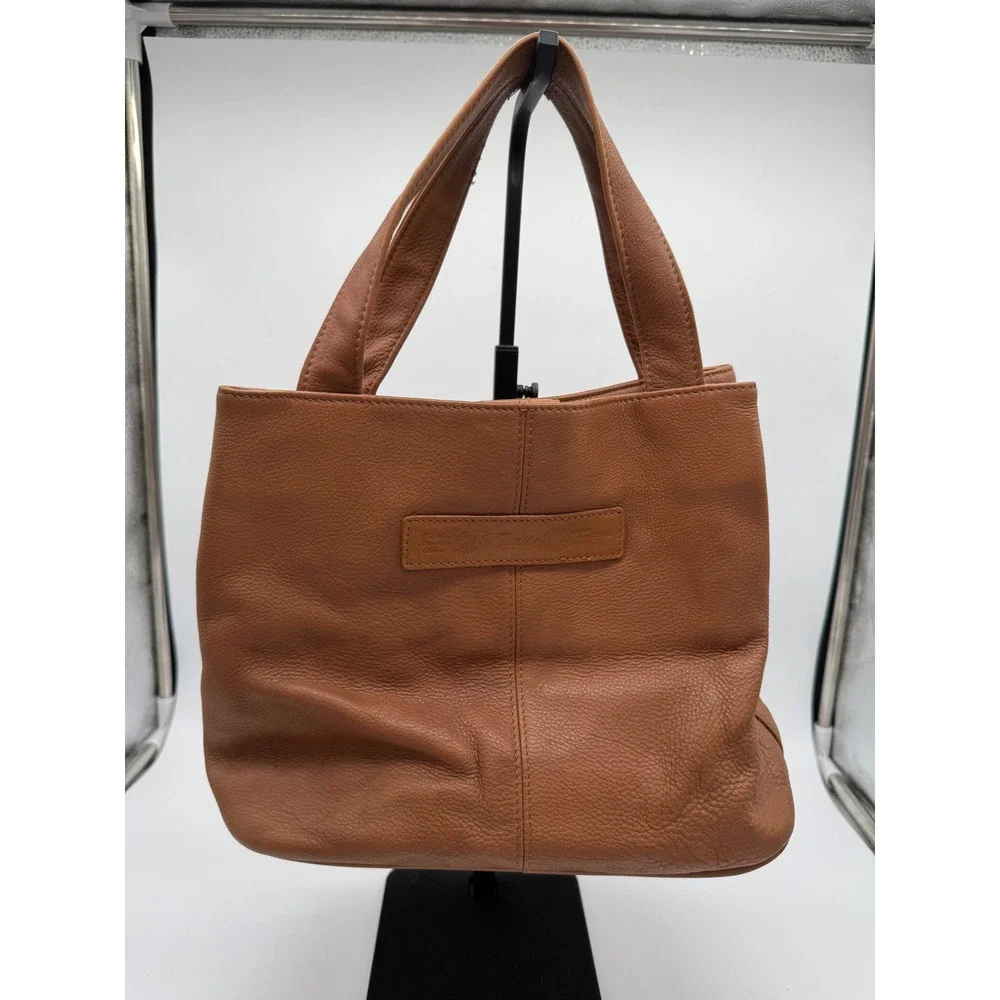 Vintage FOSSIL Brown Leather Tote Shoulder Bag Hobo Classic 75082 Key Charm